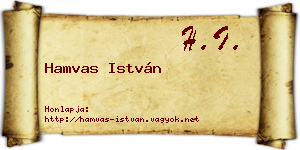 Hamvas István névjegykártya