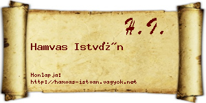 Hamvas István névjegykártya